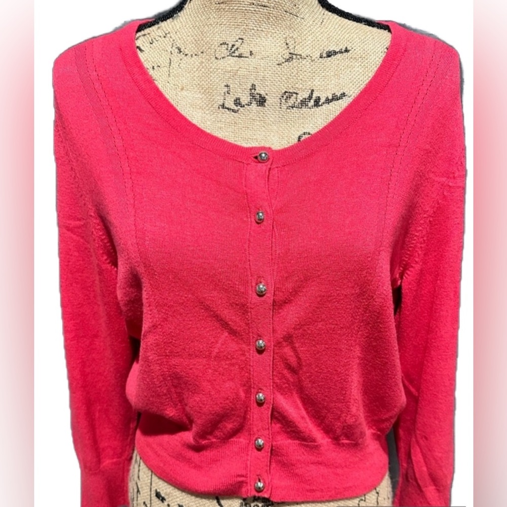 WHBM Cardigan - fuchsia - Size L